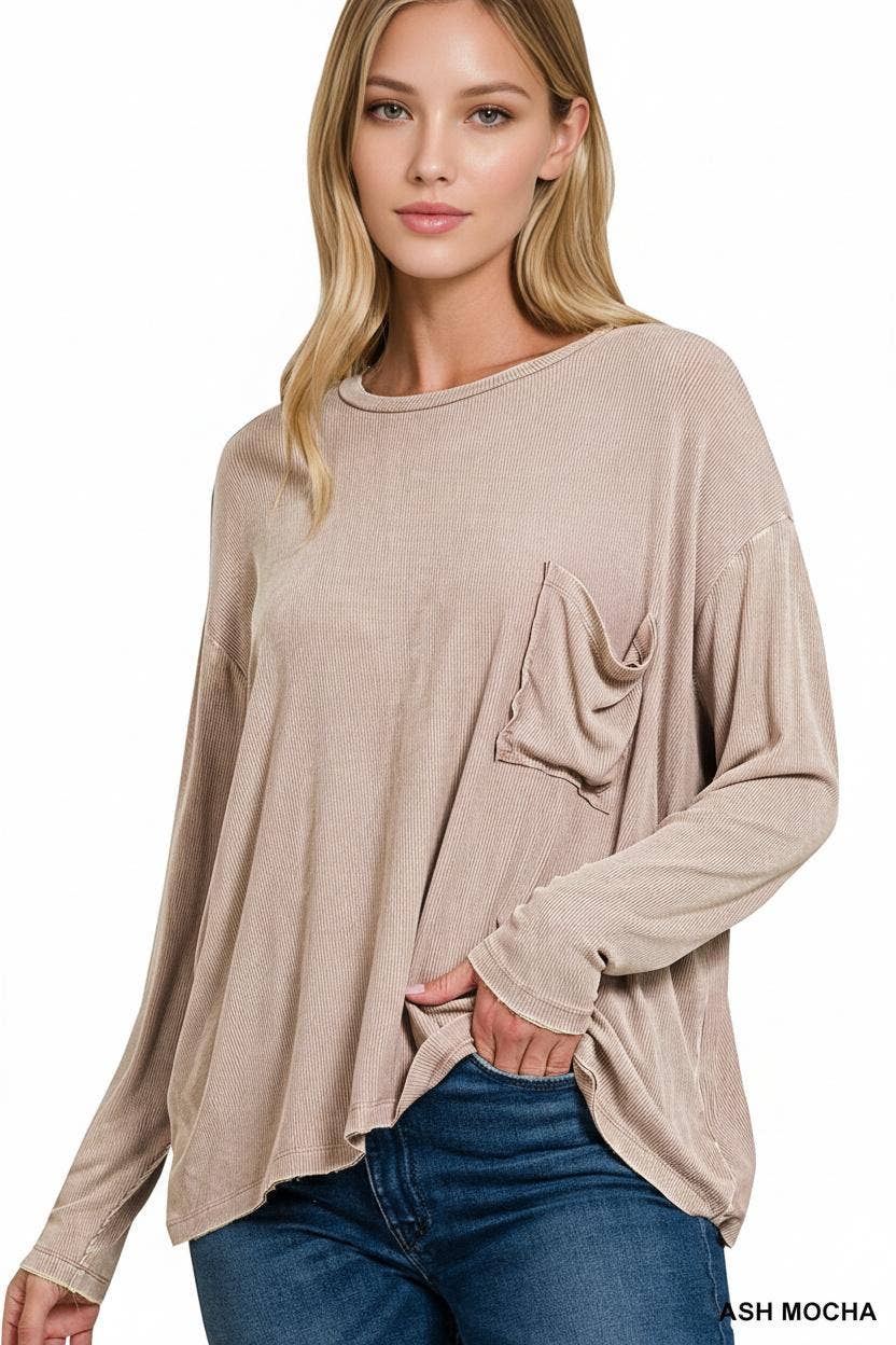 ....1020 Washed Dolman Sleeve Round Neck Top with A - Adult & Kids T-Shirts, Sweatshirts & Hoodies apparel design preview 1
