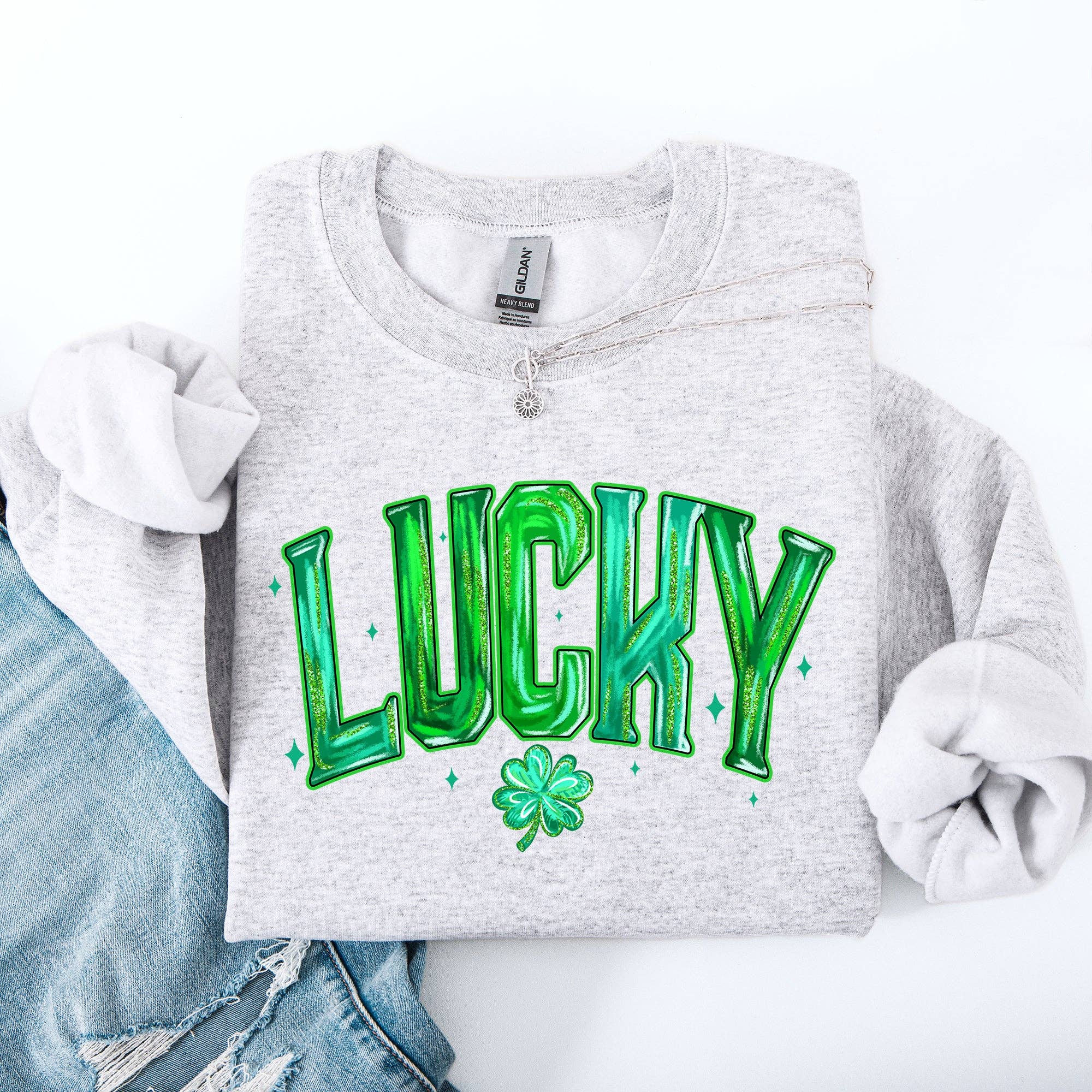 Glittery, Lucky, Colorful, St Patrick's Day - Adult & Kids T-Shirts, Sweatshirts & Hoodies apparel design preview 1
