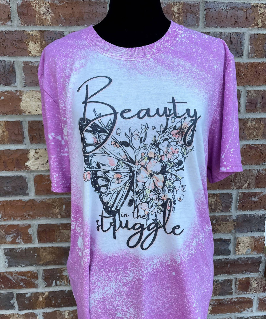 Beauty in the Struggle Butterfly Distressed - Adult & Kids T-Shirts, Sweatshirts & Hoodies apparel design preview 1