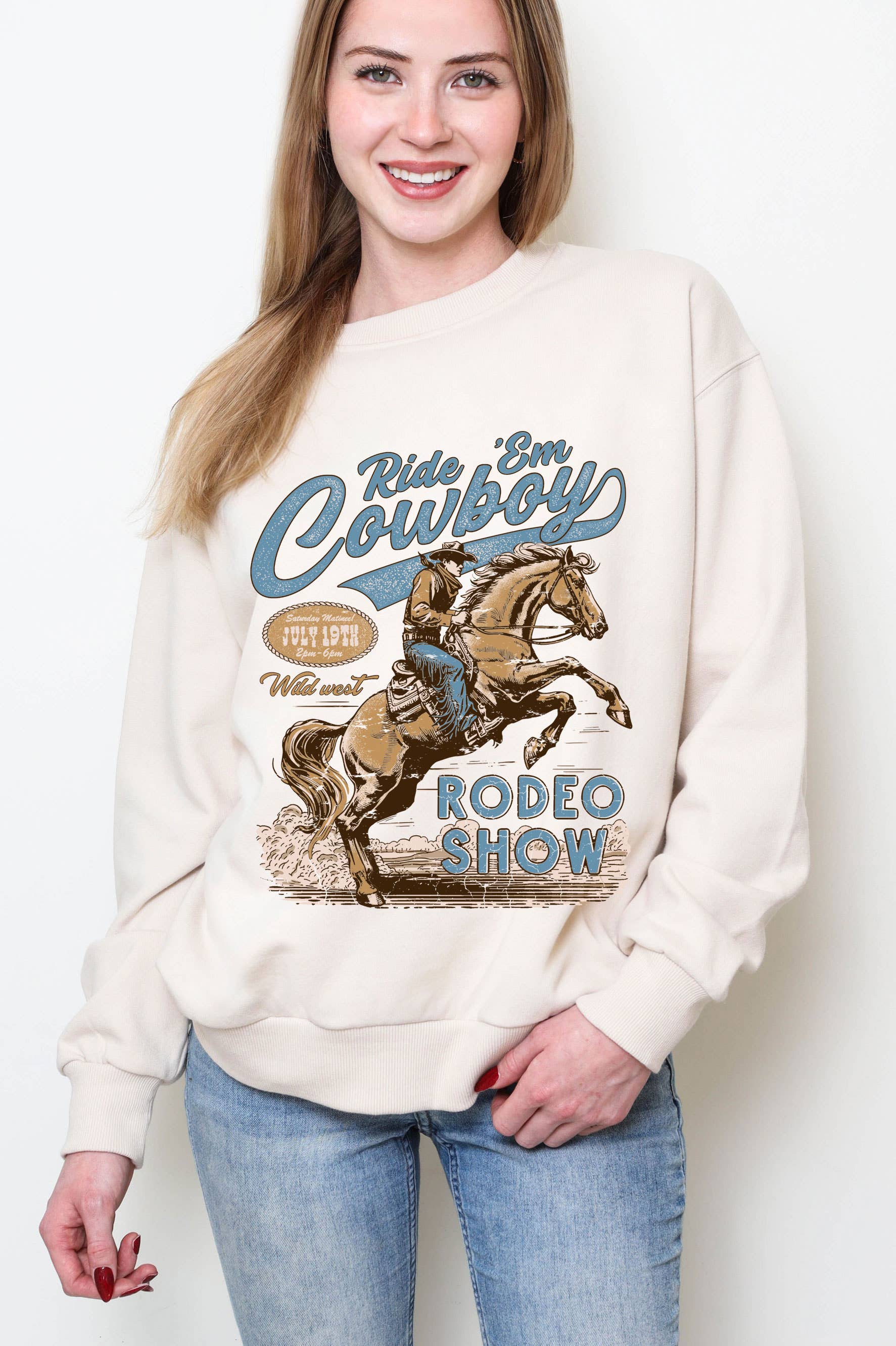 Ride'em Cowboy Graphic Brushed - Adult & Kids T-Shirts, Sweatshirts & Hoodies apparel design preview 1