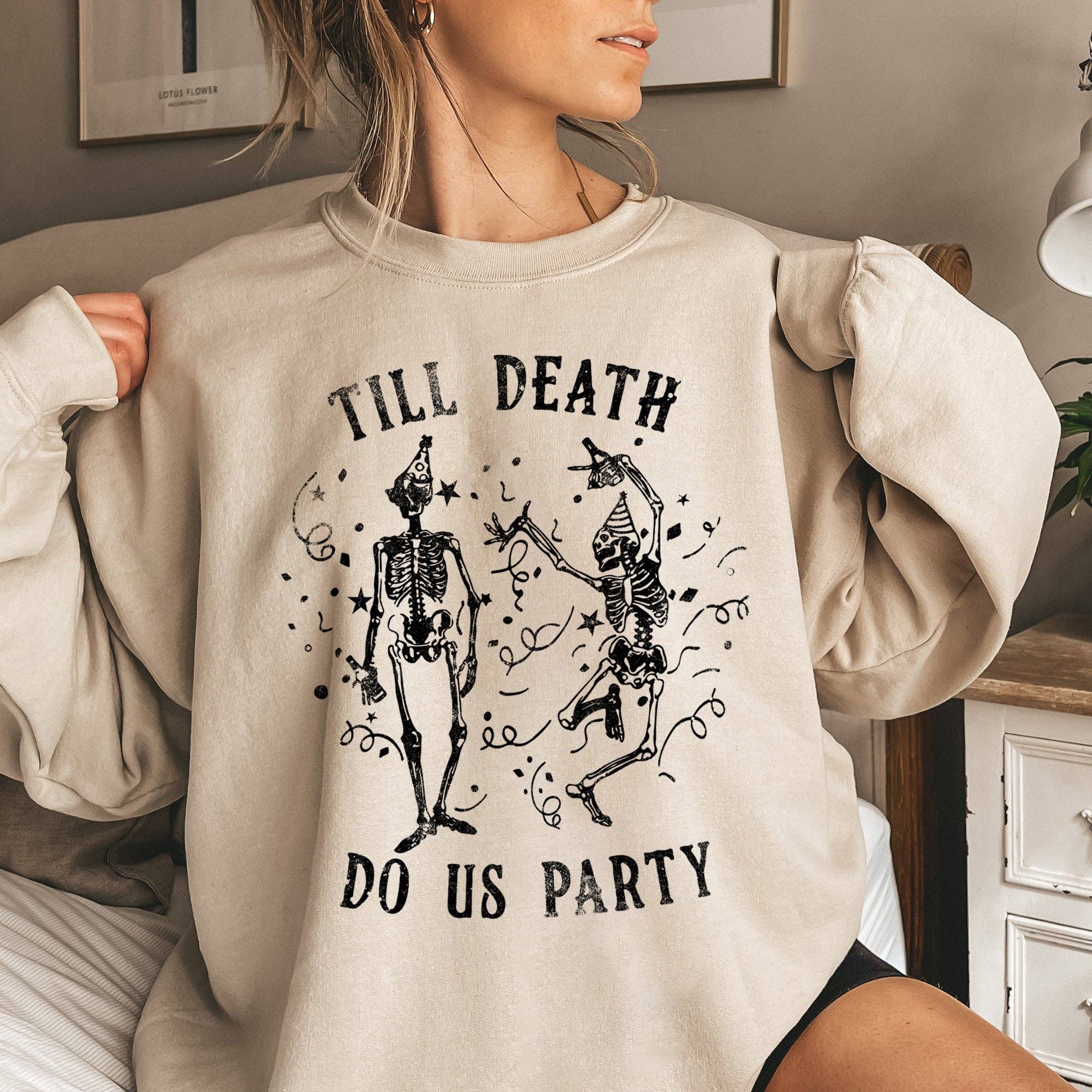 Till Death Vintage Halloween - Adult & Kids T-Shirts, Sweatshirts & Hoodies apparel design preview 1