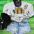 Touchdown Saints Sequin Patch Sport Grey Crewneck - Adult & Kids T-Shirts, Sweatshirts & Hoodies apparel design preview 1