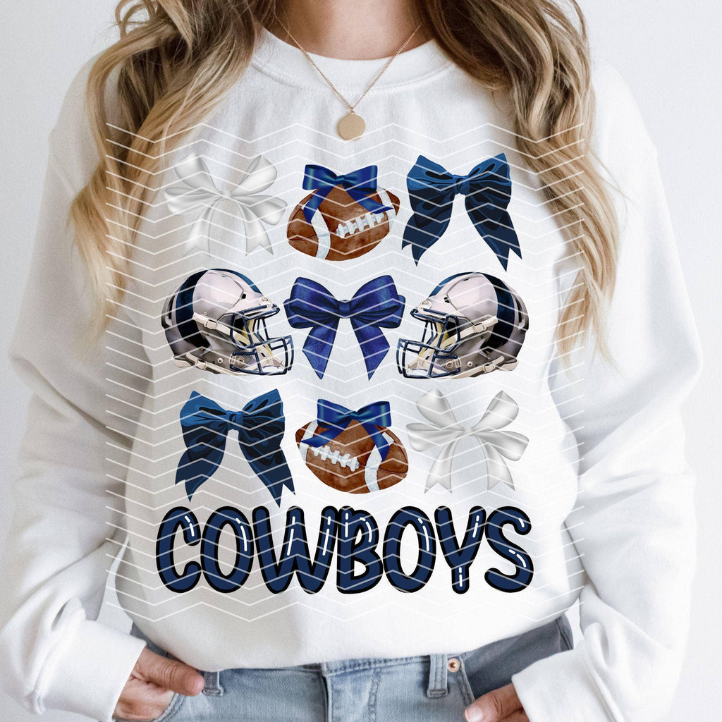 Coquette Cowboys Game Day Trendy Preppy Dallas Style - Adult & Kids T-Shirts, Sweatshirts & Hoodies apparel design preview 1