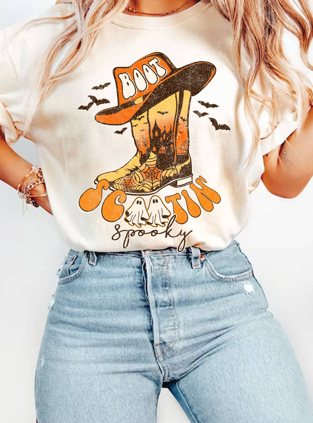 Boot Scootin' Spooky Graphic - Adult & Kids T-Shirts, Sweatshirts & Hoodies apparel design preview 1