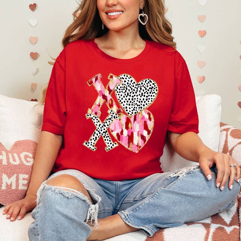 Xoxo Black Dots Faux Glitter - Adult & Kids T-Shirts, Sweatshirts & Hoodies apparel design preview 1