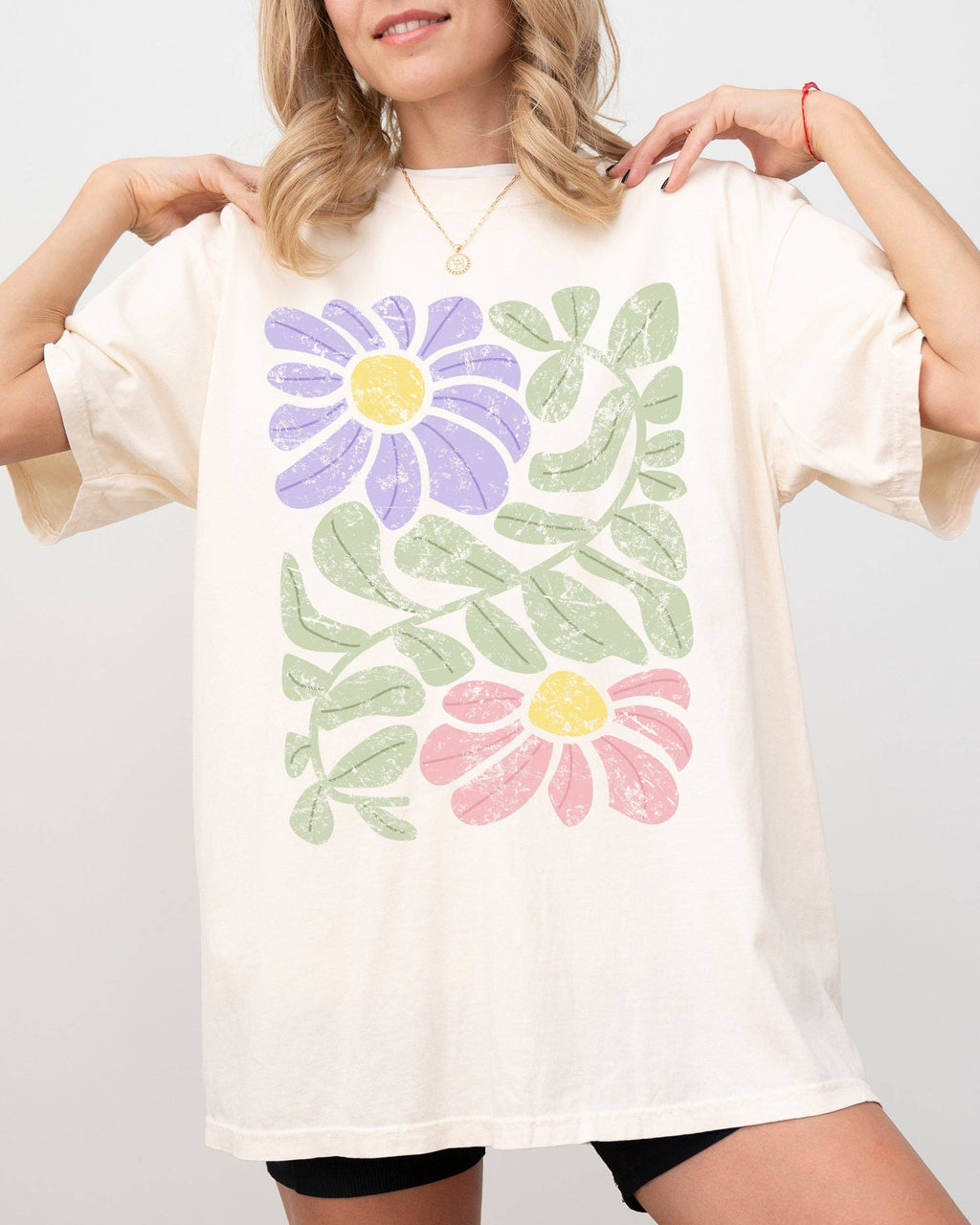 Vintage, Abstract Flowers, Boho Floral, Summer Vibes - Adult & Kids T-Shirts, Sweatshirts & Hoodies apparel design preview 1