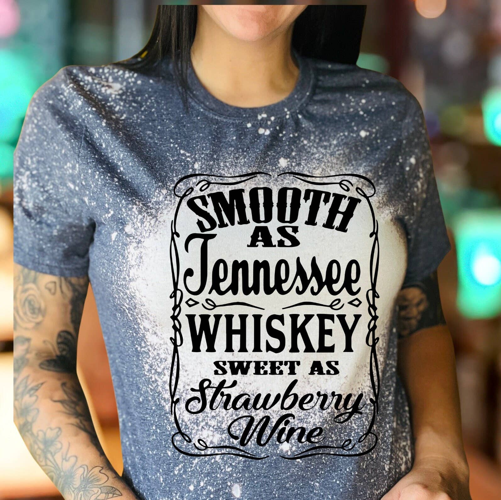 Smooth As Tennessee Whiskey Vintage Country Music - Adult & Kids T-Shirts, Sweatshirts & Hoodies apparel design preview 1