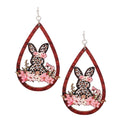 Wood Water Drop Outline Bunny Inside Hook Earrings - Adult & Kids T-Shirts, Sweatshirts & Hoodies apparel design preview 1