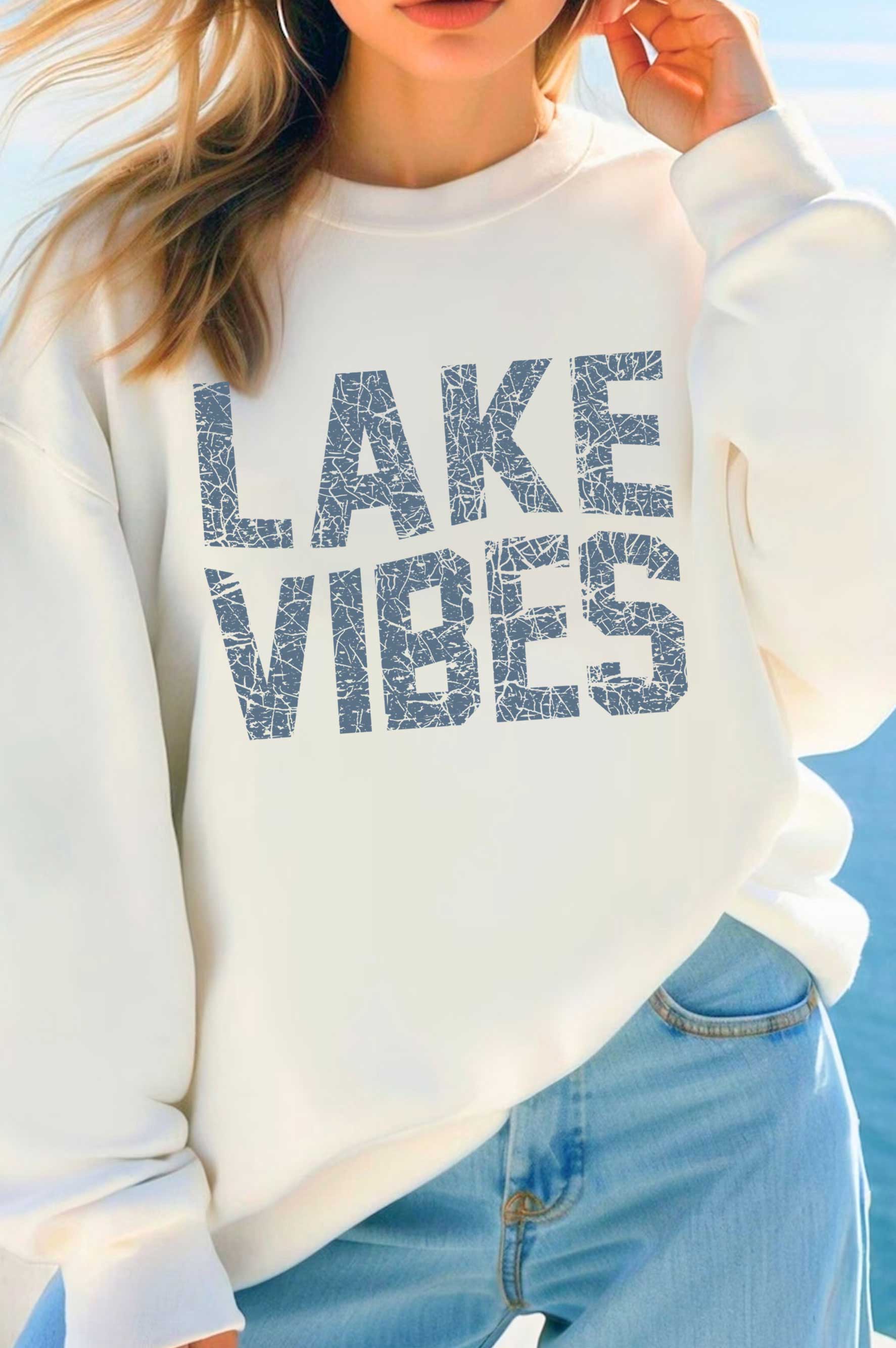 Lake Vibes Graphic Brushed - Adult & Kids T-Shirts, Sweatshirts & Hoodies apparel design preview 1