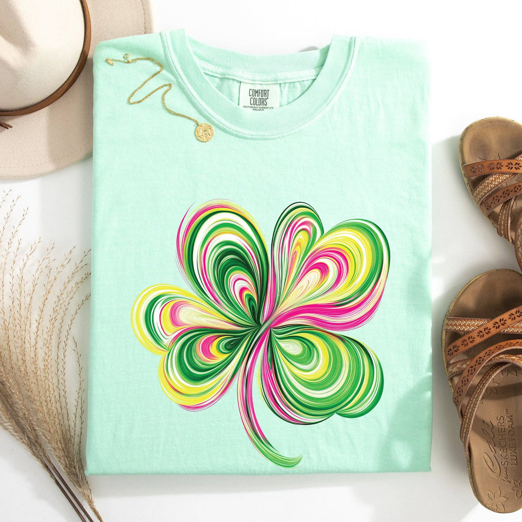 Colorful, Painted, St Patrick's Day, Shamrock, Clover - Adult & Kids T-Shirts, Sweatshirts & Hoodies apparel design preview 1