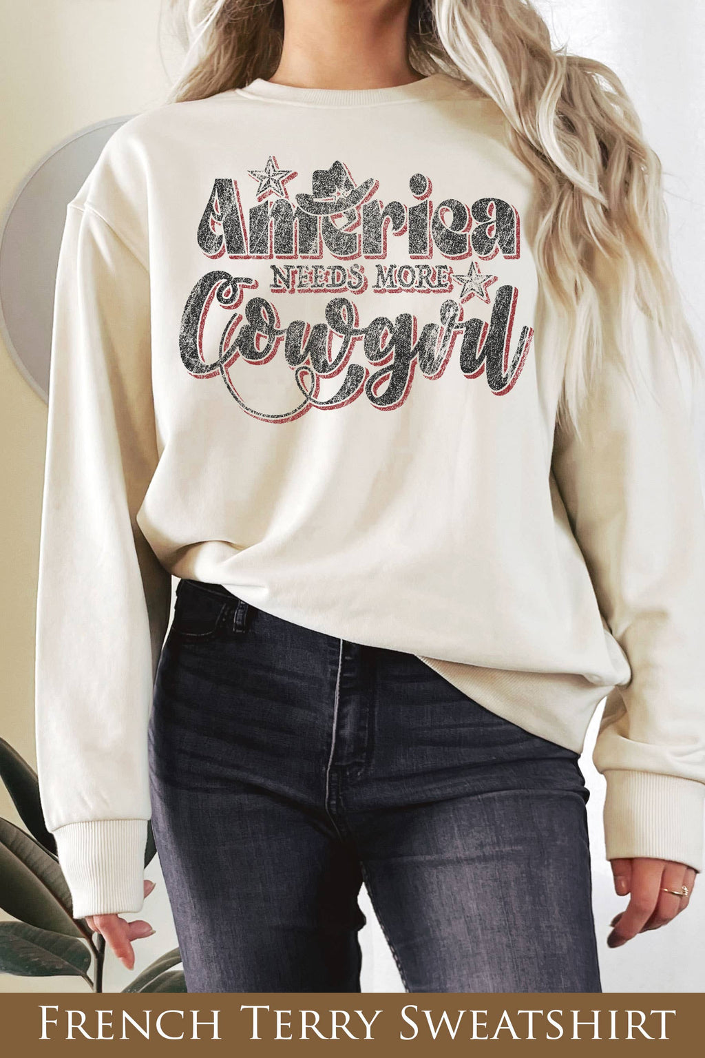 America Needs More Cowgirl Graphix Terry - Adult & Kids T-Shirts, Sweatshirts & Hoodies apparel design preview 1