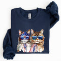 Patriotic Cats, Hippie, Funny, 4th of July - Adult & Kids T-Shirts, Sweatshirts & Hoodies apparel design preview 1