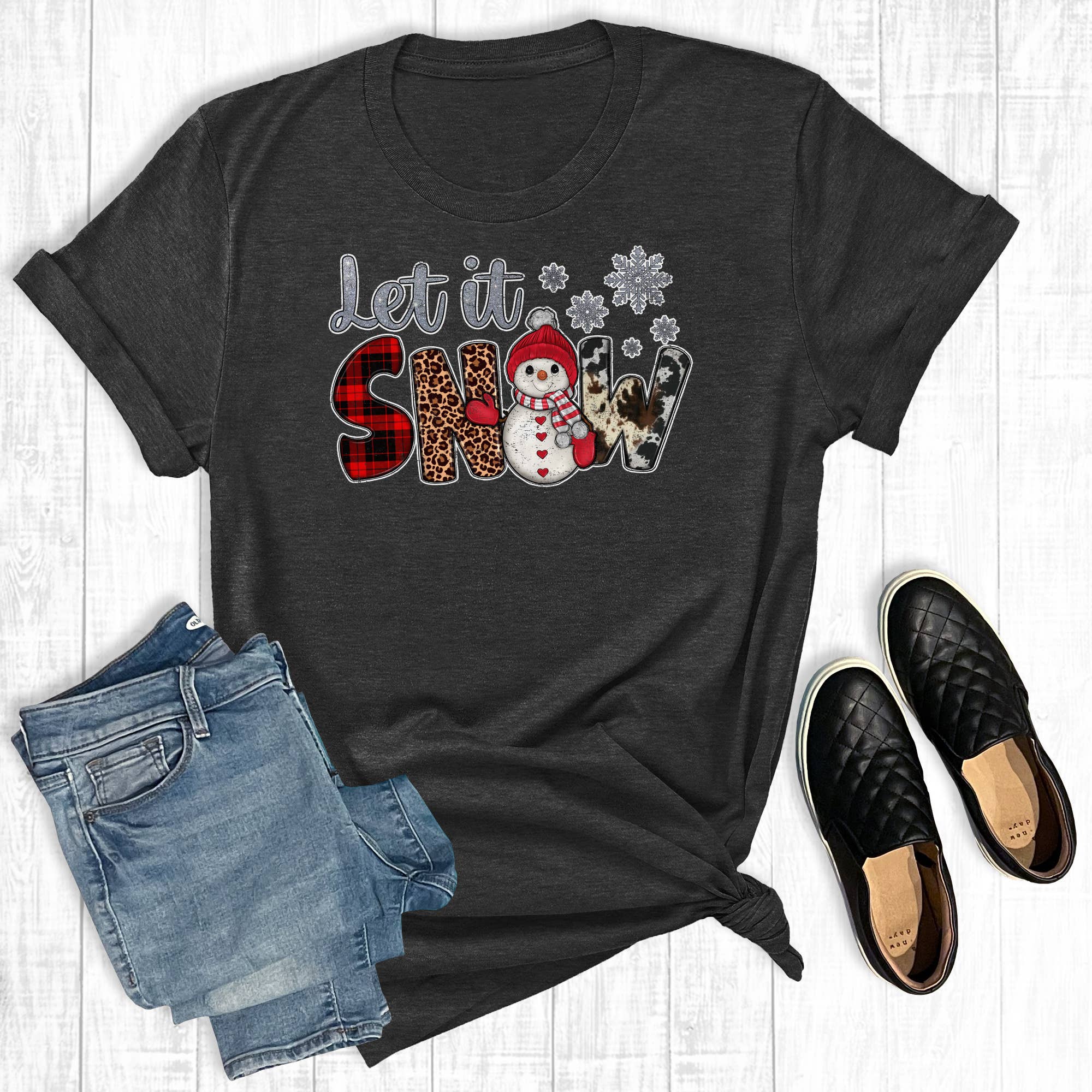 Leopard Let It Snow - Adult & Kids T-Shirts, Sweatshirts & Hoodies apparel design preview 1