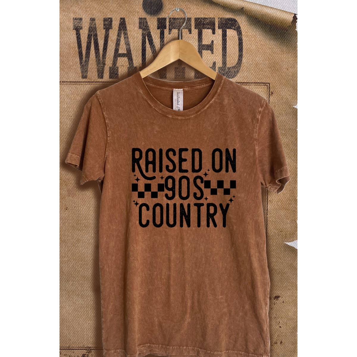 Raised On 90S Country Mineral Wash Graphic - Adult & Kids T-Shirts, Sweatshirts & Hoodies apparel design preview 1