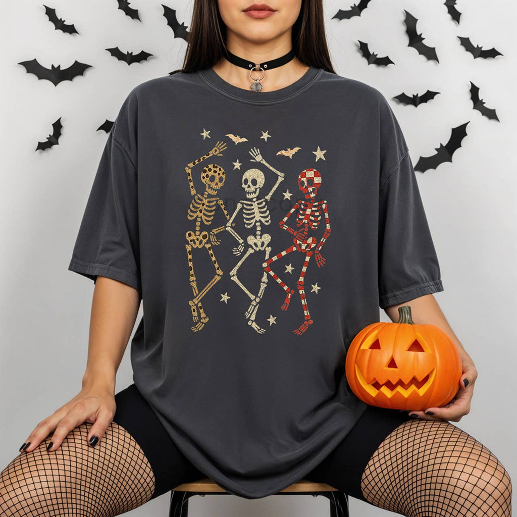 Dancing Patterned Skeletons - Adult & Kids T-Shirts, Sweatshirts & Hoodies apparel design preview 1