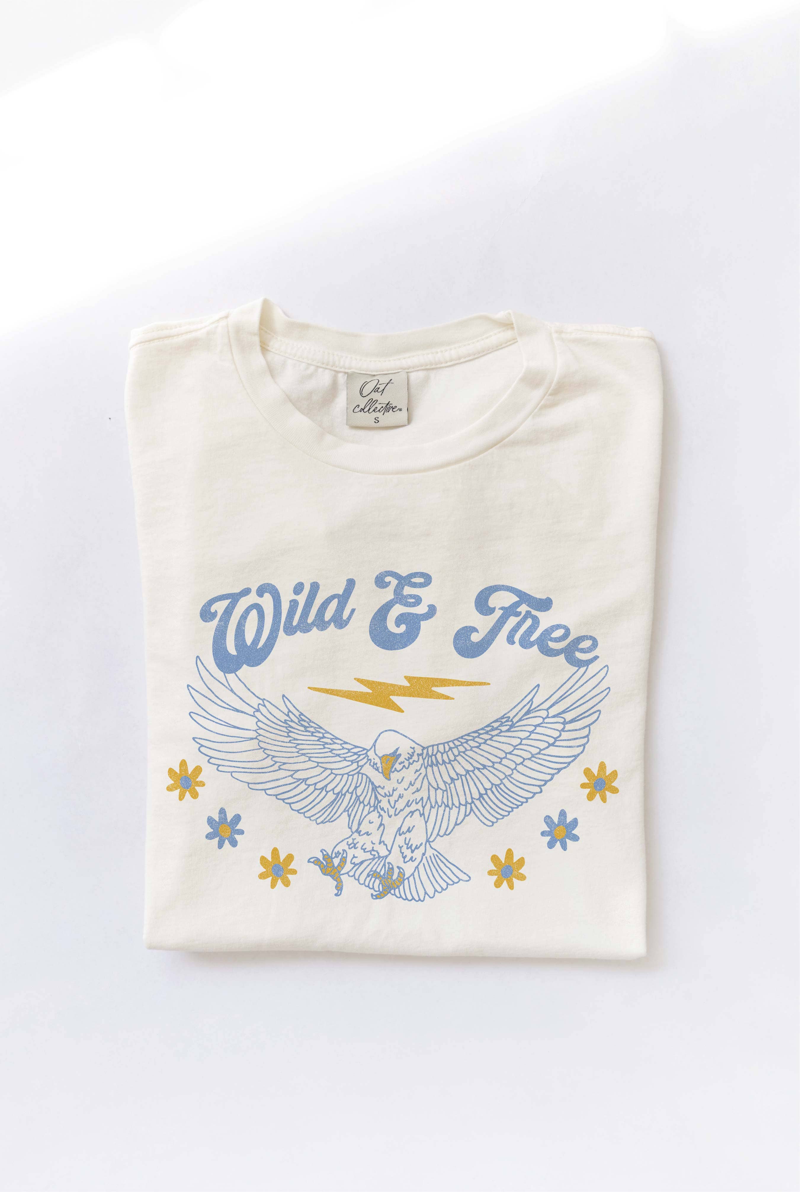 Wild and Free Mineral Washed Graphic Top - Adult & Kids T-Shirts, Sweatshirts & Hoodies apparel design preview 1