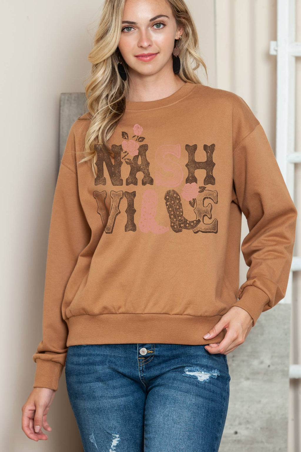 Women Nashville Graphic Print Sweater Top - Adult & Kids T-Shirts, Sweatshirts & Hoodies apparel design preview 1