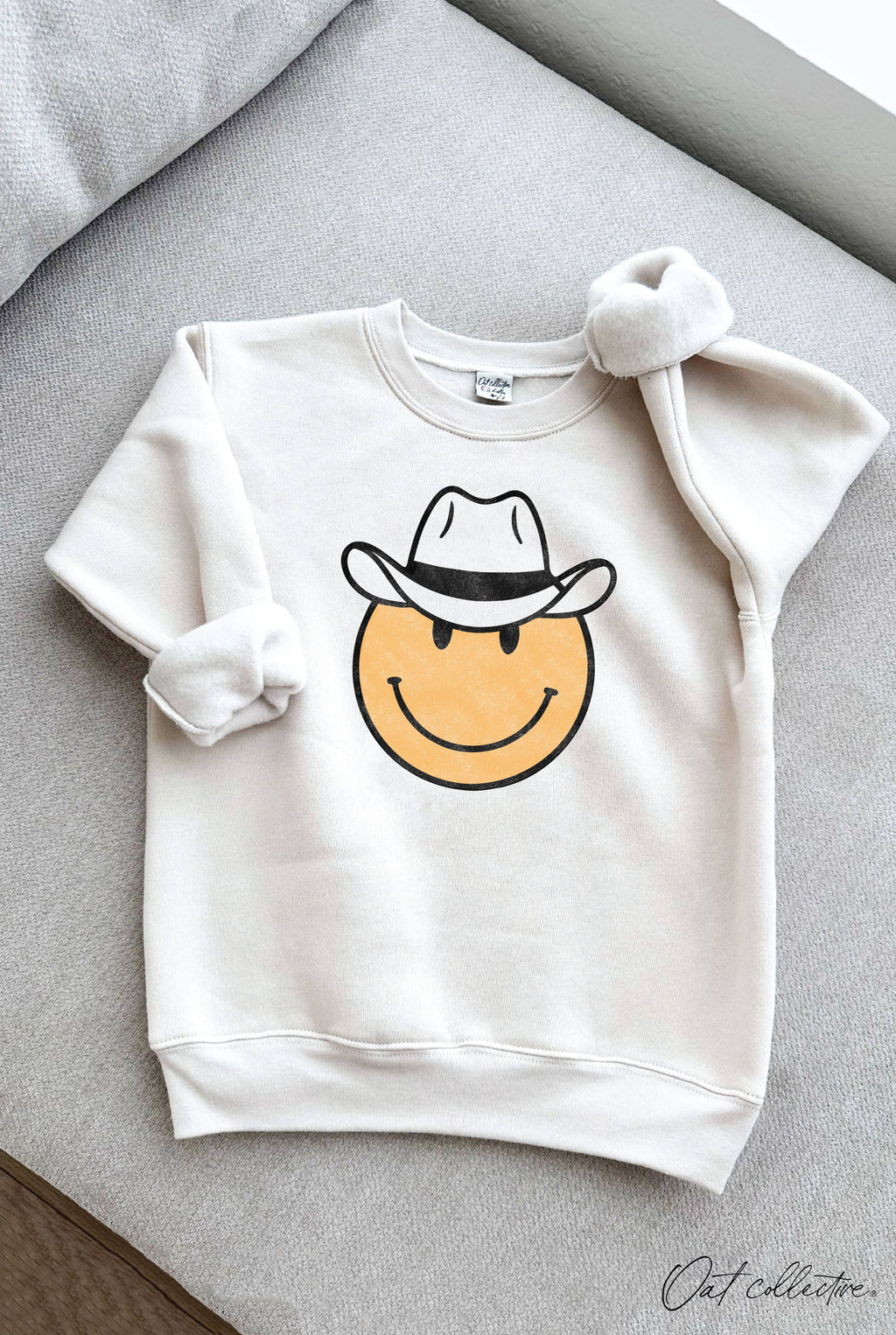 Cowboy Smiley Face Unisex Youth Graphic - Adult & Kids T-Shirts, Sweatshirts & Hoodies apparel design preview 1