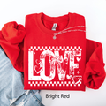 Love, Checkered, Hearts, Valentine's Day, Retro - Adult & Kids T-Shirts, Sweatshirts & Hoodies apparel design preview 1