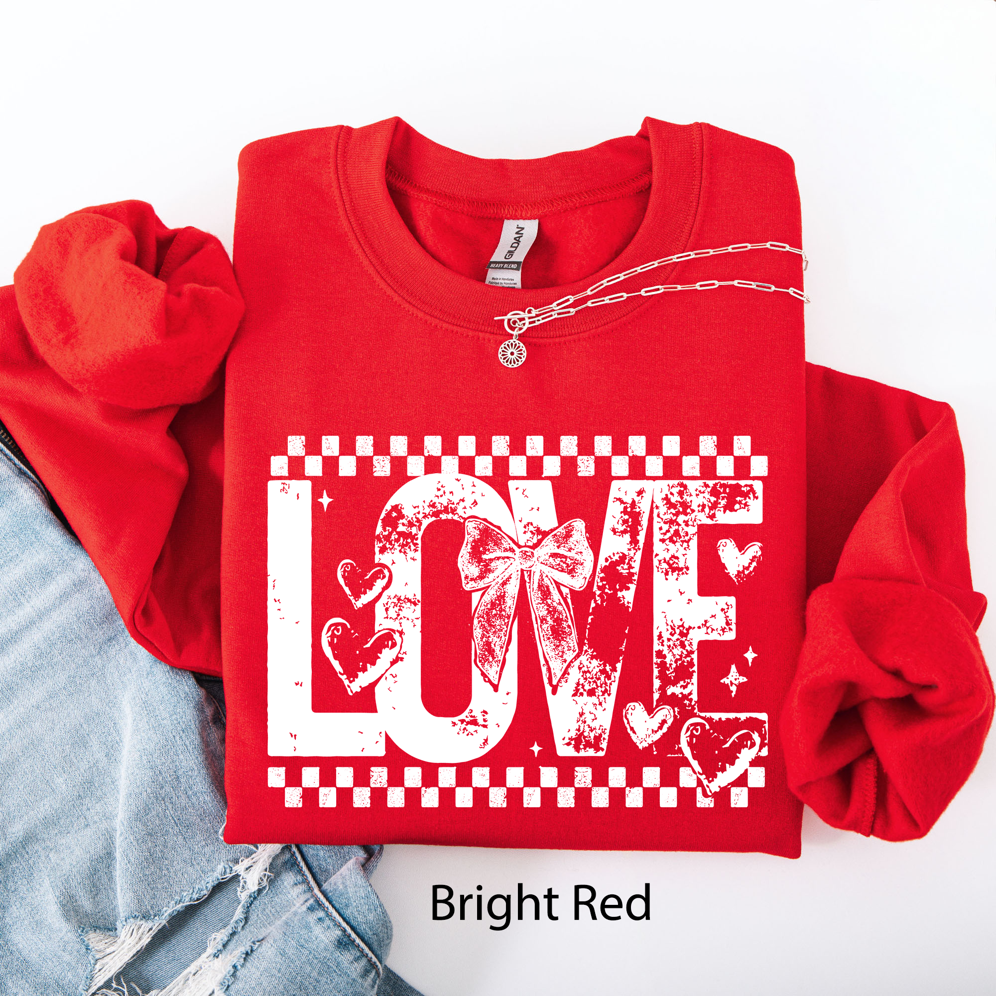 Love, Checkered, Hearts, Valentine's Day, Retro - Adult & Kids T-Shirts, Sweatshirts & Hoodies apparel design preview 1
