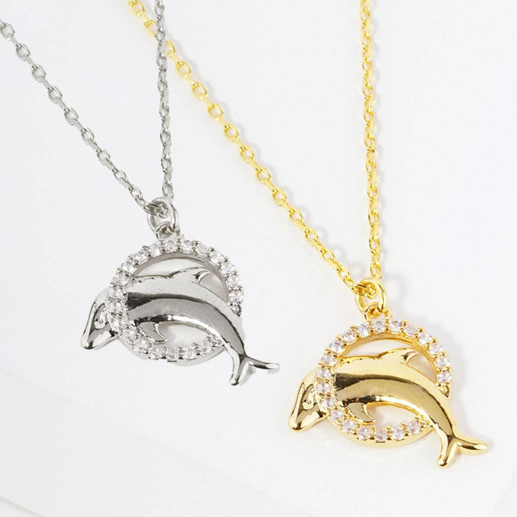 18K Gold White Dipped Dolphin Necklace - Adult & Kids T-Shirts, Sweatshirts & Hoodies apparel design preview 1