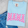 Hot Pink Checkered Mama Comfort Color Graphic - Adult & Kids T-Shirts, Sweatshirts & Hoodies apparel design preview 1
