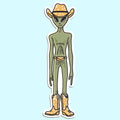 Alien Cowboy Sticker Decal, Funny - Adult & Kids T-Shirts, Sweatshirts & Hoodies apparel design preview 1