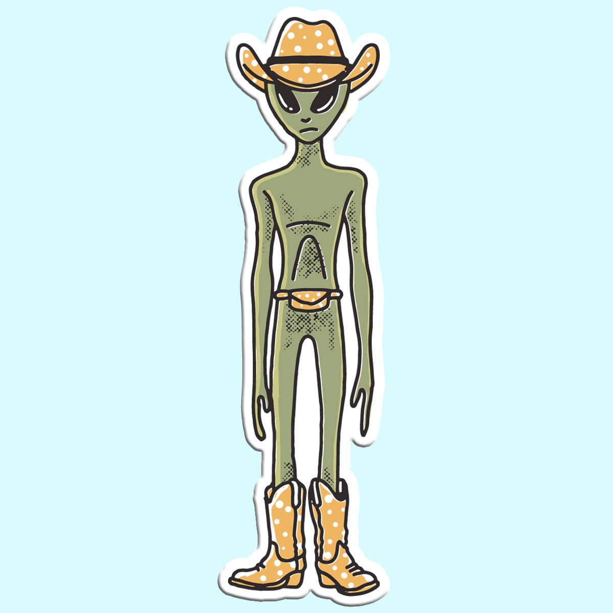 Alien Cowboy Sticker Decal, Funny - Adult & Kids T-Shirts, Sweatshirts & Hoodies apparel design preview 1