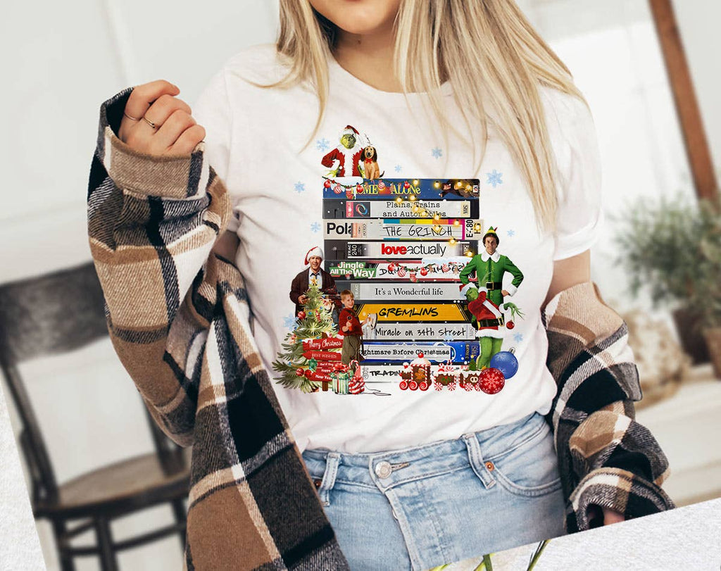 Christmas Movies Vhs Tapes Elf Clark - Adult & Kids T-Shirts, Sweatshirts & Hoodies apparel design preview 1