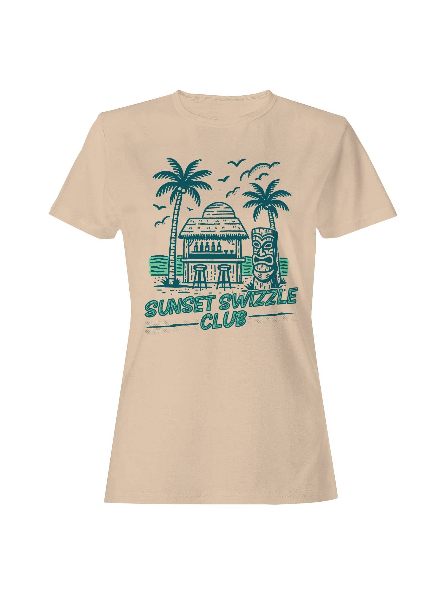 Tropical Sunset Swizzle Club Vibes Women's - Adult & Kids T-Shirts, Sweatshirts & Hoodies apparel design preview 1