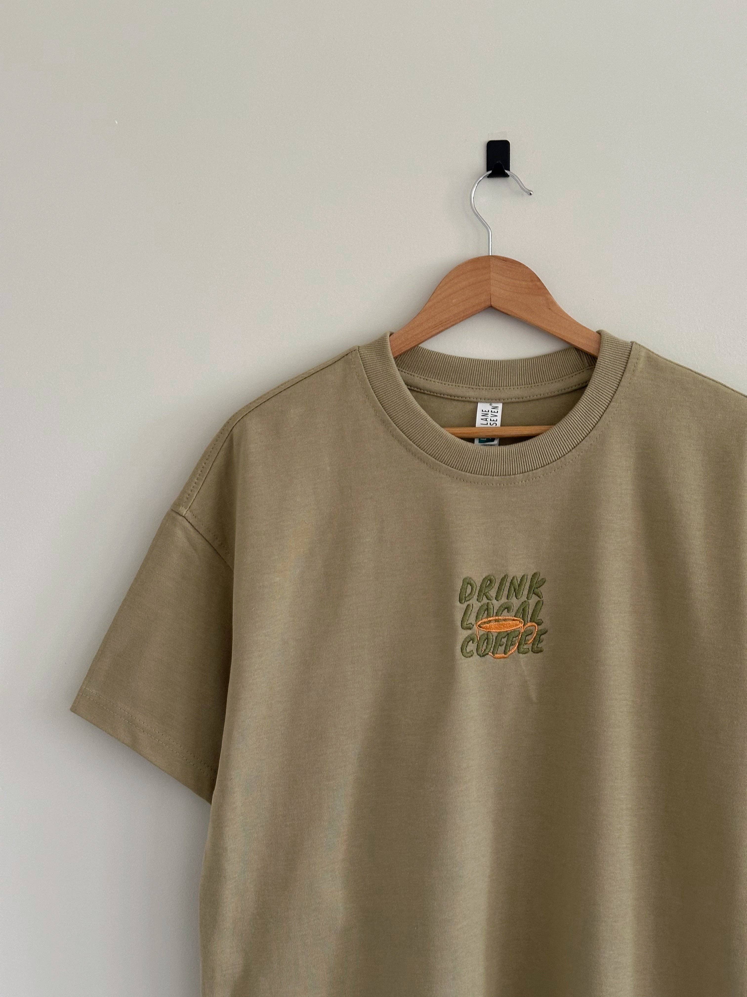 Drink Local Coffee Moss Green - Adult & Kids T-Shirts, Sweatshirts & Hoodies apparel design preview 1