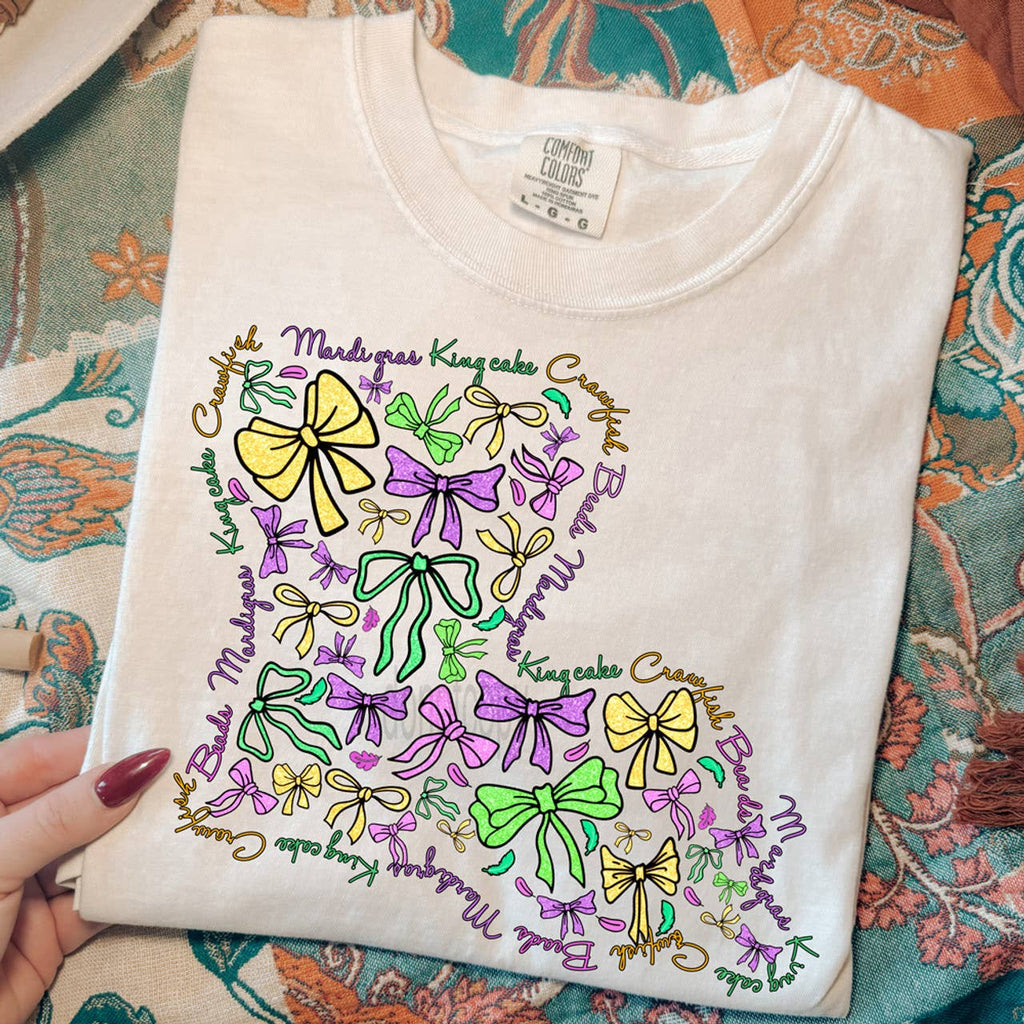 Louisiana Mardi Gras Bows - Adult & Kids T-Shirts, Sweatshirts & Hoodies apparel design preview 1