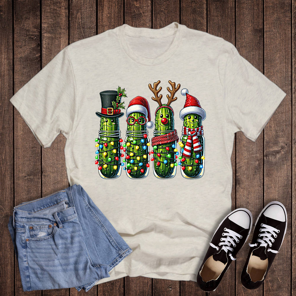 Christmas Pickles with Lights Graphic - Adult & Kids T-Shirts, Sweatshirts & Hoodies apparel design preview 1