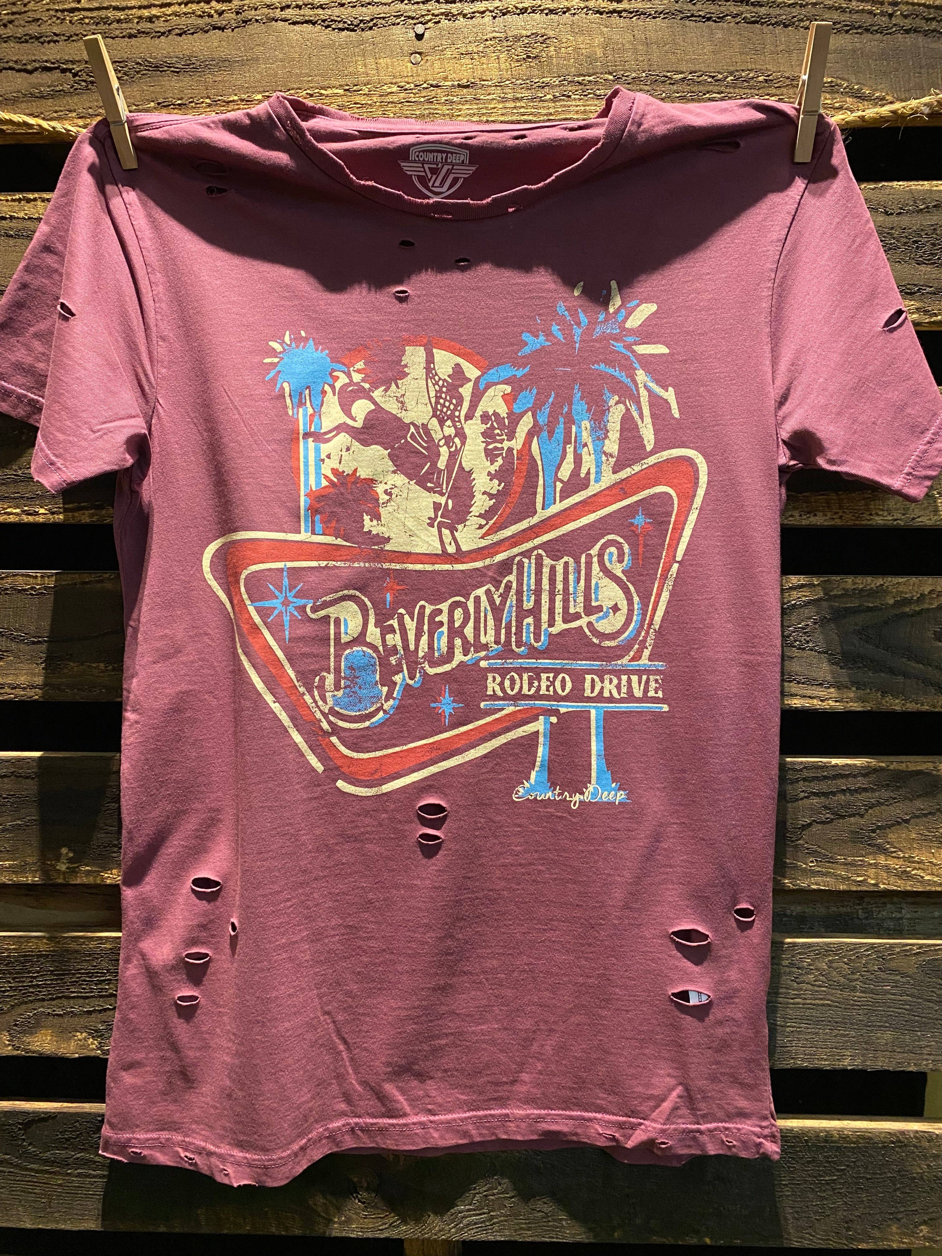 Beverly Hills Rodeo Drive Distressed - Adult & Kids T-Shirts, Sweatshirts & Hoodies apparel design preview 1