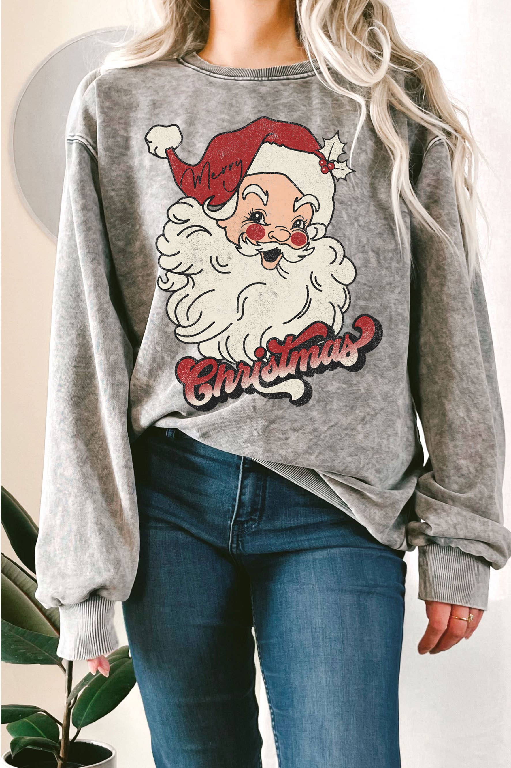 Merry Christmas Red Mineral Graphic Terry - Adult & Kids T-Shirts, Sweatshirts & Hoodies apparel design preview 1