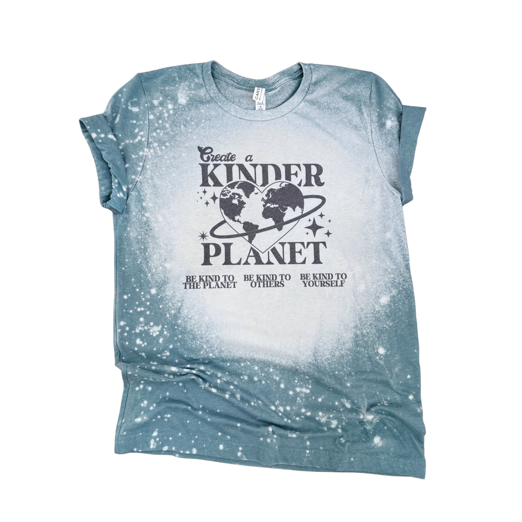Create A Kinder Planet Bleached Graphic - Adult & Kids T-Shirts, Sweatshirts & Hoodies apparel design preview 1