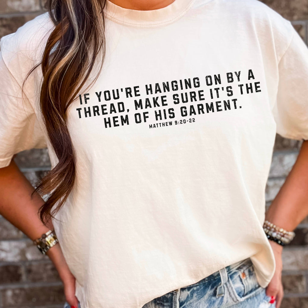 Christian Graphic Hanging On By A Thread Comfort - Adult & Kids T-Shirts, Sweatshirts & Hoodies apparel design preview 1