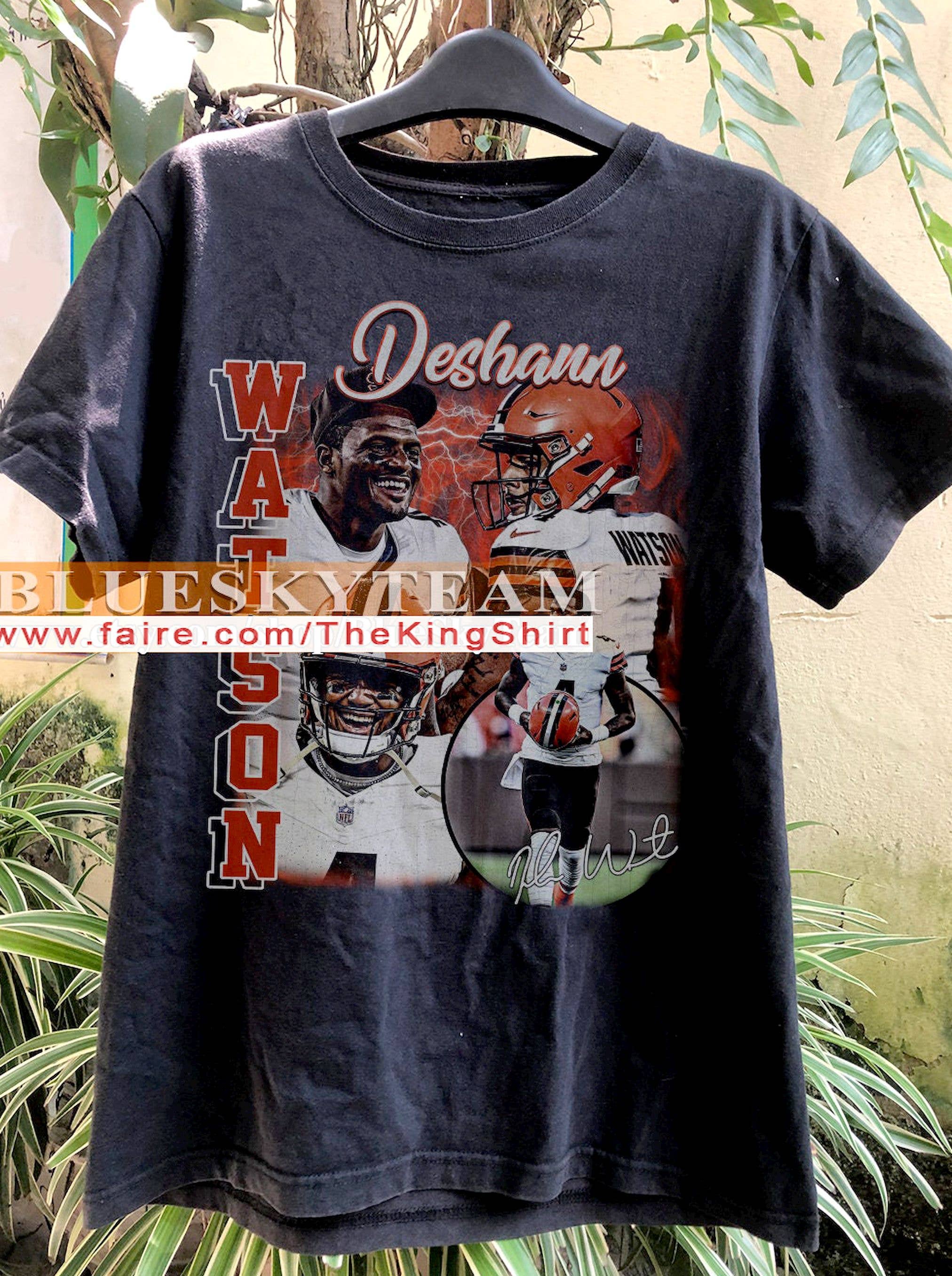 Vintage 90s Deshaun Watson Retro Football Bootleg Te - Adult & Kids T-Shirts, Sweatshirts & Hoodies apparel design preview 1