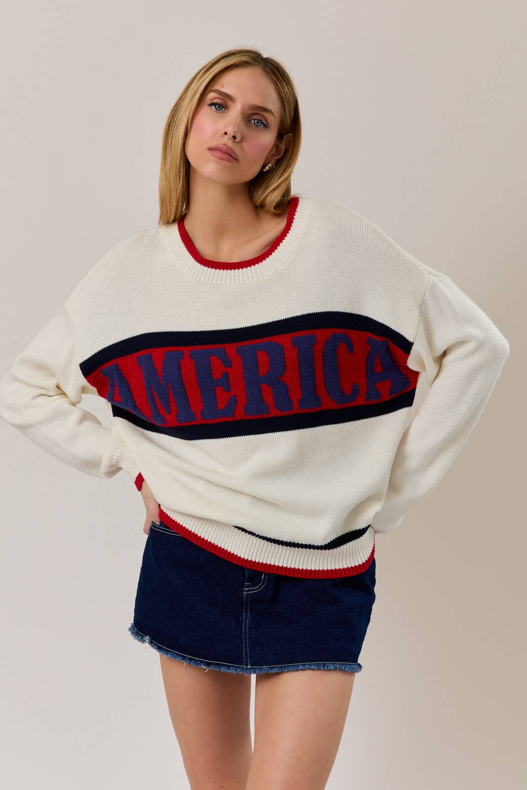 "America" Graphic Crew Neck Sweater - Adult & Kids T-Shirts, Sweatshirts & Hoodies apparel design preview 1