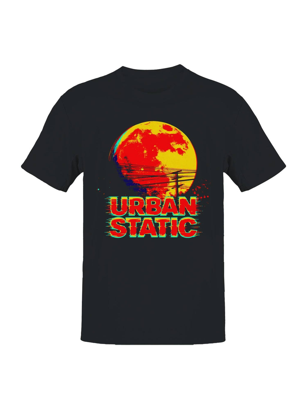 Urban Static Retro Moon Art Men's - Adult & Kids T-Shirts, Sweatshirts & Hoodies apparel design preview 1
