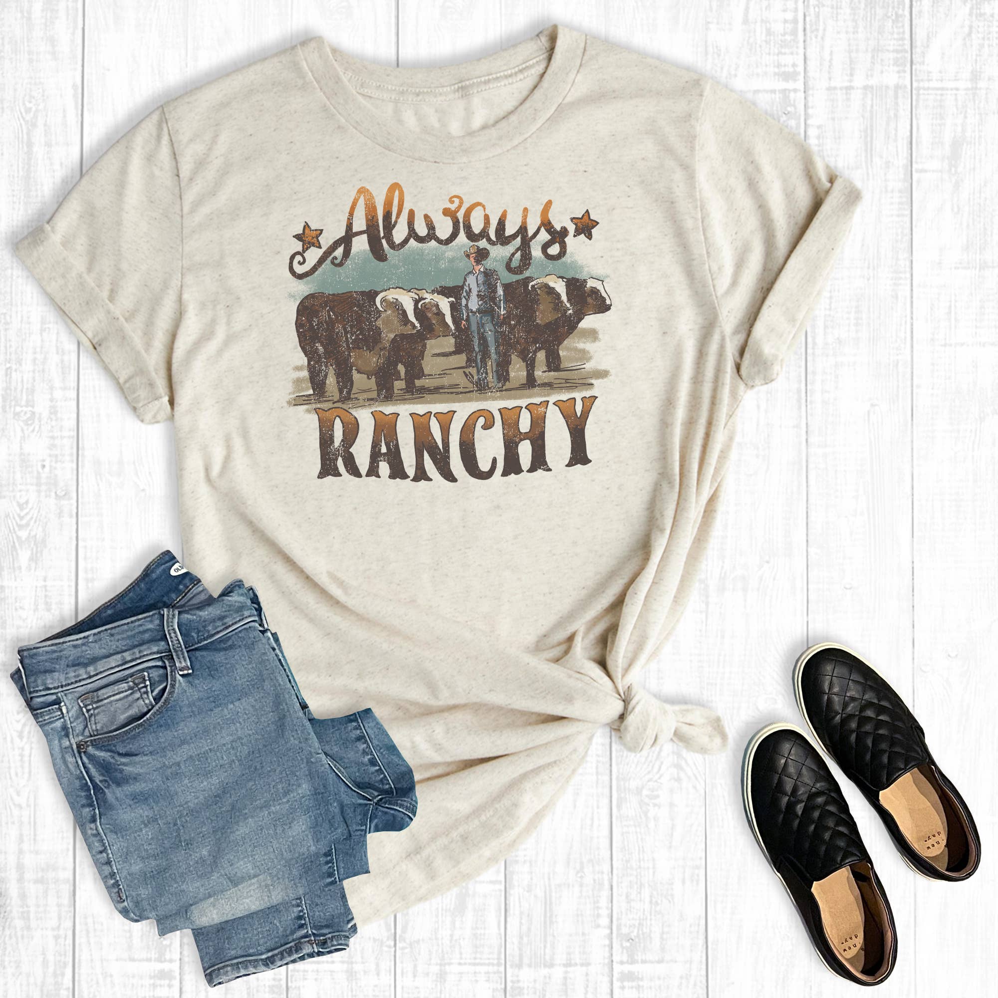 Western Always Ranchy Graphic - Adult & Kids T-Shirts, Sweatshirts & Hoodies apparel design preview 1