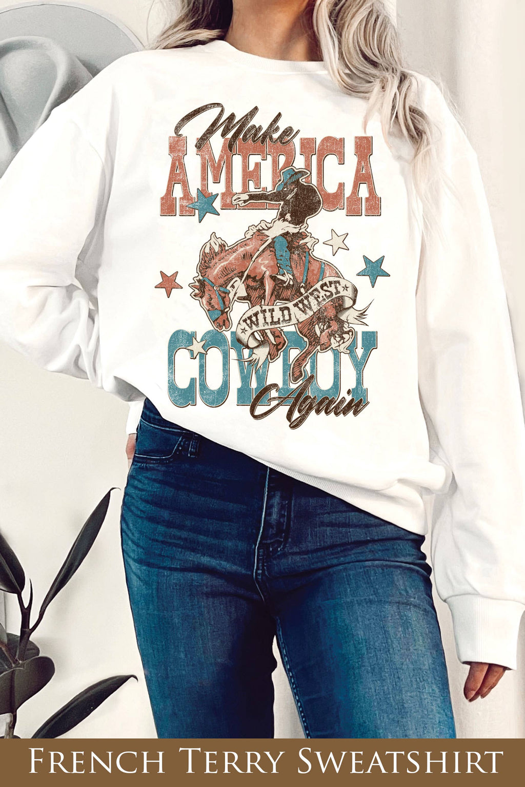Make America Cowboy Again Graphix Terry - Adult & Kids T-Shirts, Sweatshirts & Hoodies apparel design preview 1
