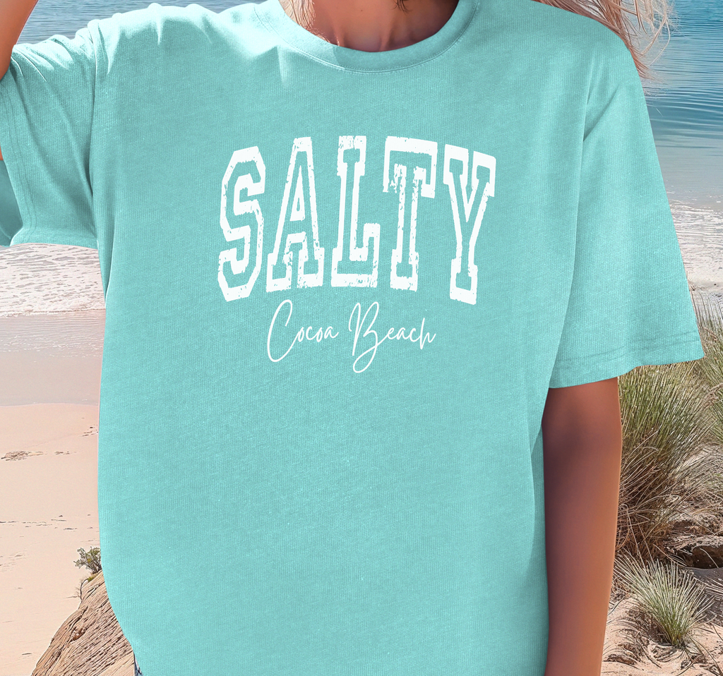 Custom Salty Comfort Colors®, Beach, Tourist Souvenir - Adult & Kids T-Shirts, Sweatshirts & Hoodies apparel design preview 1