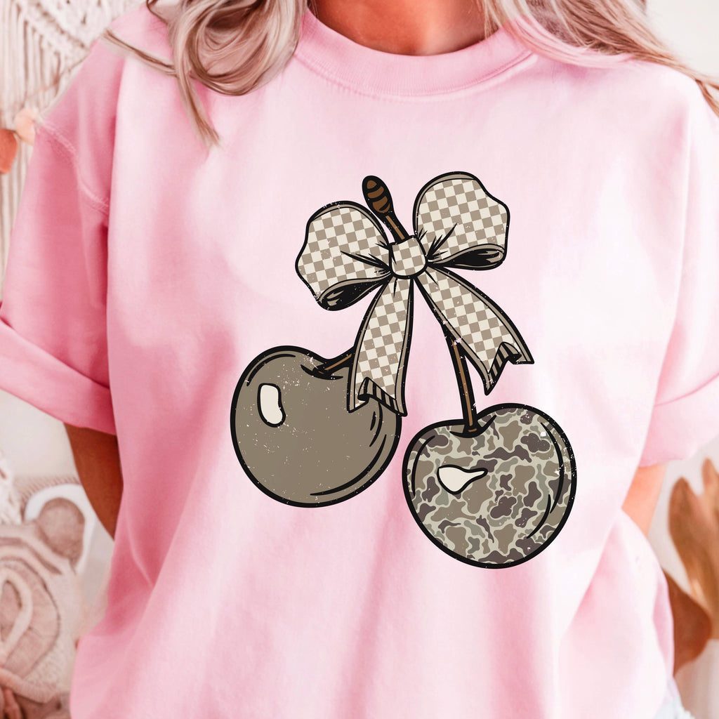 Camo Cherries Southern Graphic Gildan - Adult & Kids T-Shirts, Sweatshirts & Hoodies apparel design preview 1