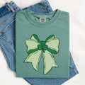 Vintage Bow, Coquette, St Patrick's Day, Shamrock, - Adult & Kids T-Shirts, Sweatshirts & Hoodies apparel design preview 1