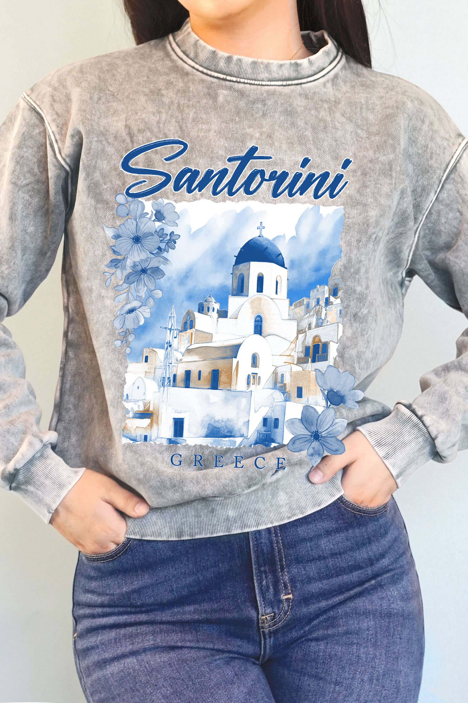 Santorini Greece Mineral Graphic Brushed - Adult & Kids T-Shirts, Sweatshirts & Hoodies apparel design preview 1