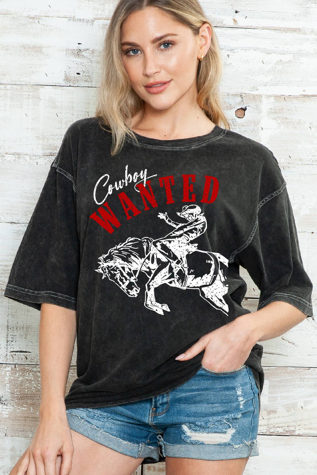 Women Cowboy Graphic Print Oversize Mineral Top - Adult & Kids T-Shirts, Sweatshirts & Hoodies apparel design preview 1