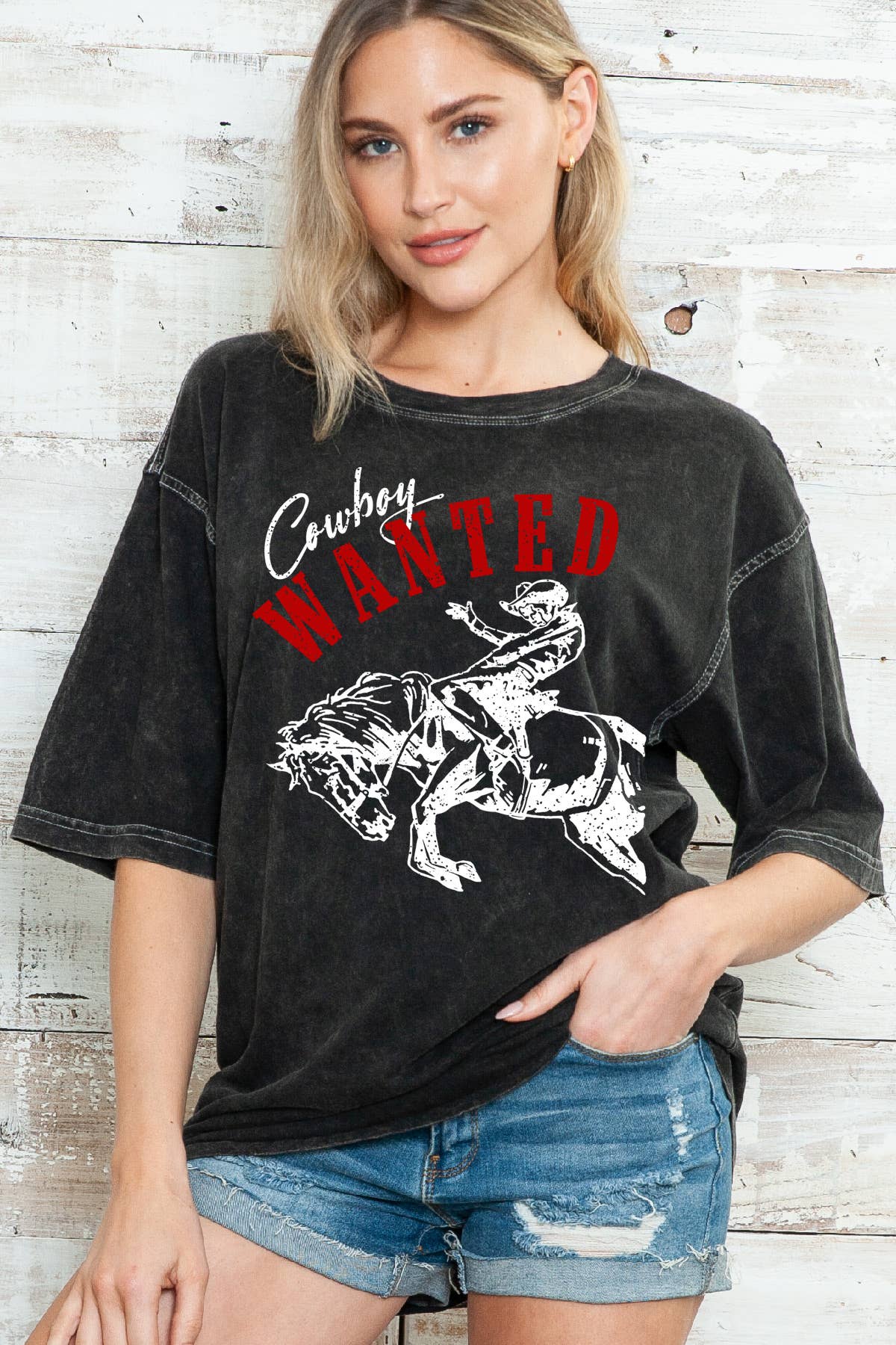 Women Cowboy Graphic Print Oversize Mineral Top - Adult & Kids T-Shirts, Sweatshirts & Hoodies apparel design preview 1