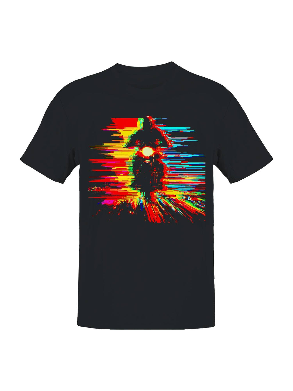 Neon Glitch Motorcycle Journey Men's - Adult & Kids T-Shirts, Sweatshirts & Hoodies apparel design preview 1