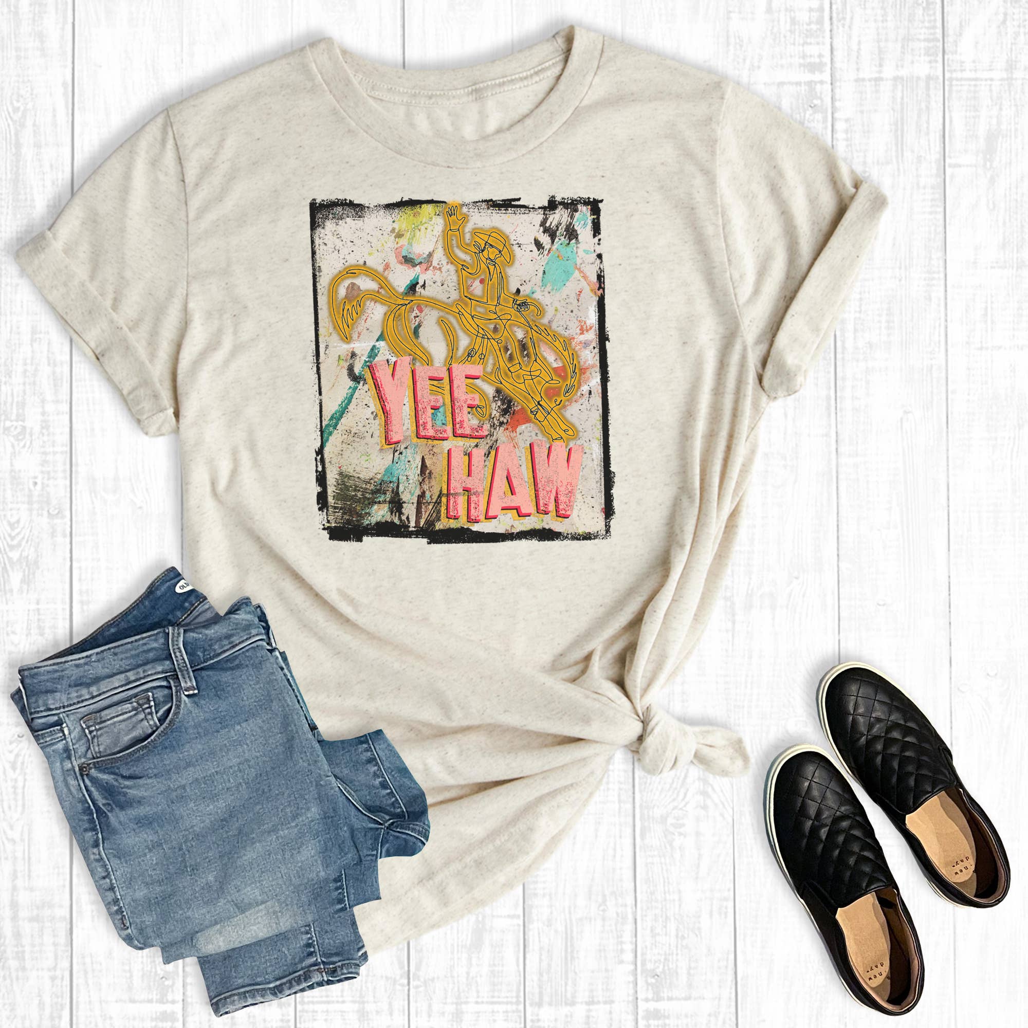 Western Yee Haw Cowboy Graphic - Adult & Kids T-Shirts, Sweatshirts & Hoodies apparel design preview 1